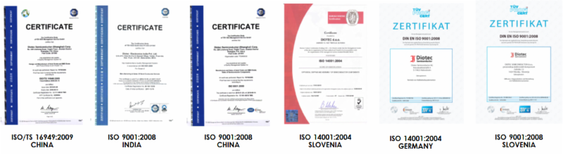 Diotec global certifications.