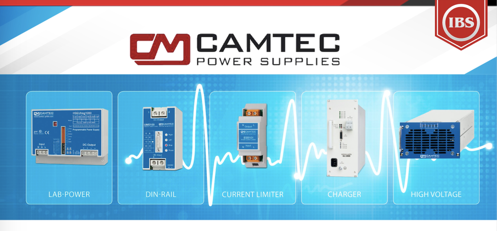 Camtec Power Supplies banner image with applications.