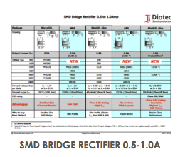 Diotec SMD Bridge Rectifier 0.5-1.0A Specifications.