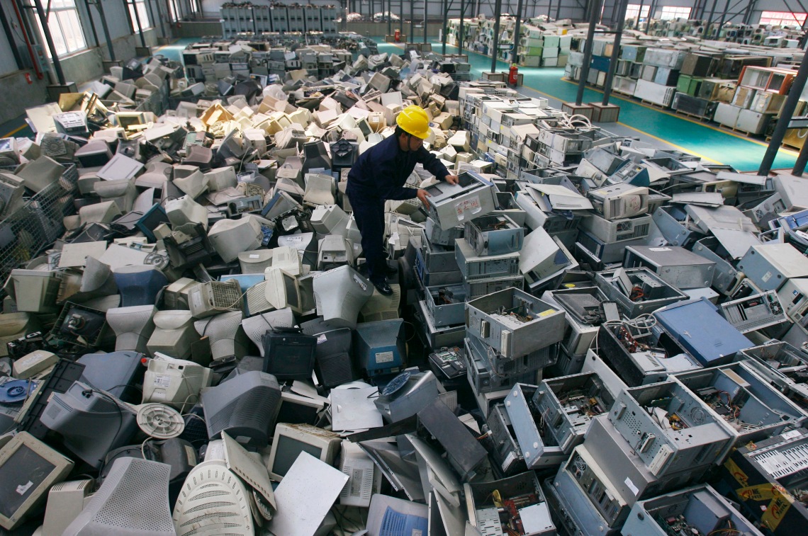 Metric tons of e-waste.