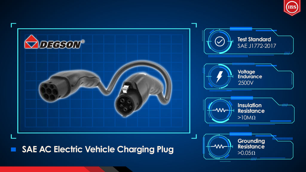 Degson SAE AC Electric Vehicle Charging Plug features.